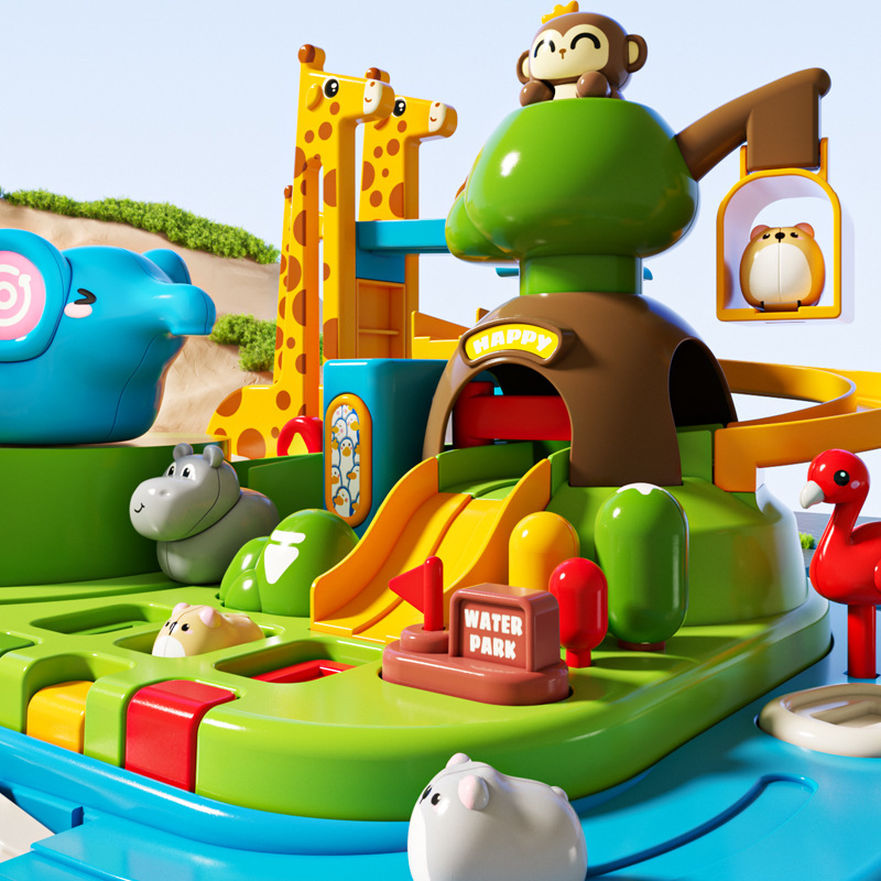 Racing Rail Car Zoo Adventure  - đánh giá và giá Board Game Race Track
