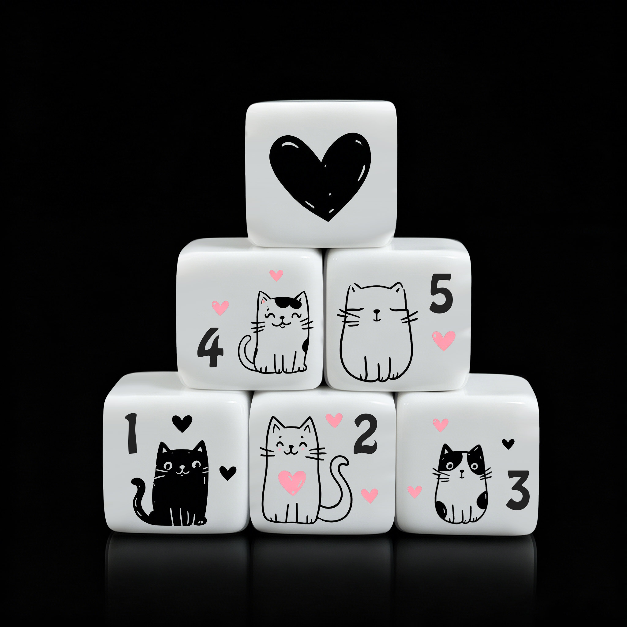 12Pcs/Set 16mm Cute Cat Dice,  - đánh giá và giá Board Game Design